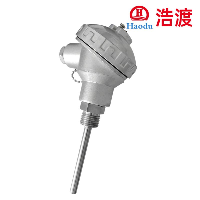 pt100温度传感器铠装铂热电阻探头温度变送器